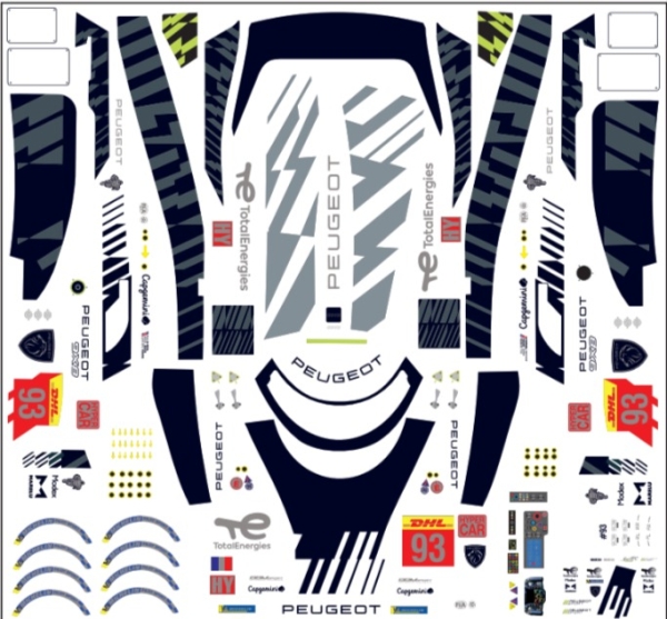 Decal Peugeot-9x8-Lmh #93 WEC Monza 2022